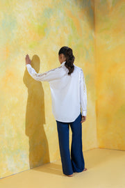 Sheer Lace Sleeve Shirt