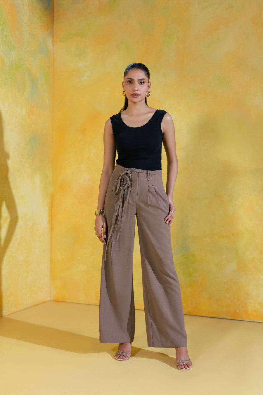 Floral Tie Waist Trouser
