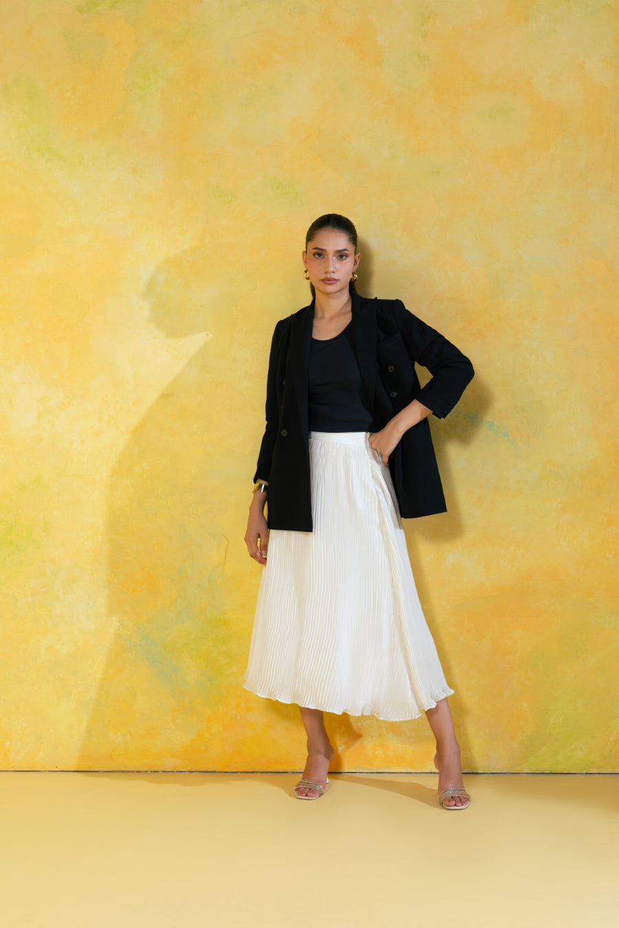 Classic Pleated Midi Skirt