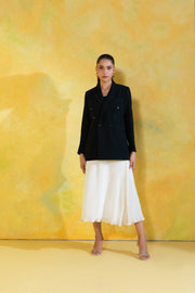 Black Double-Breasted Tailored Blazer