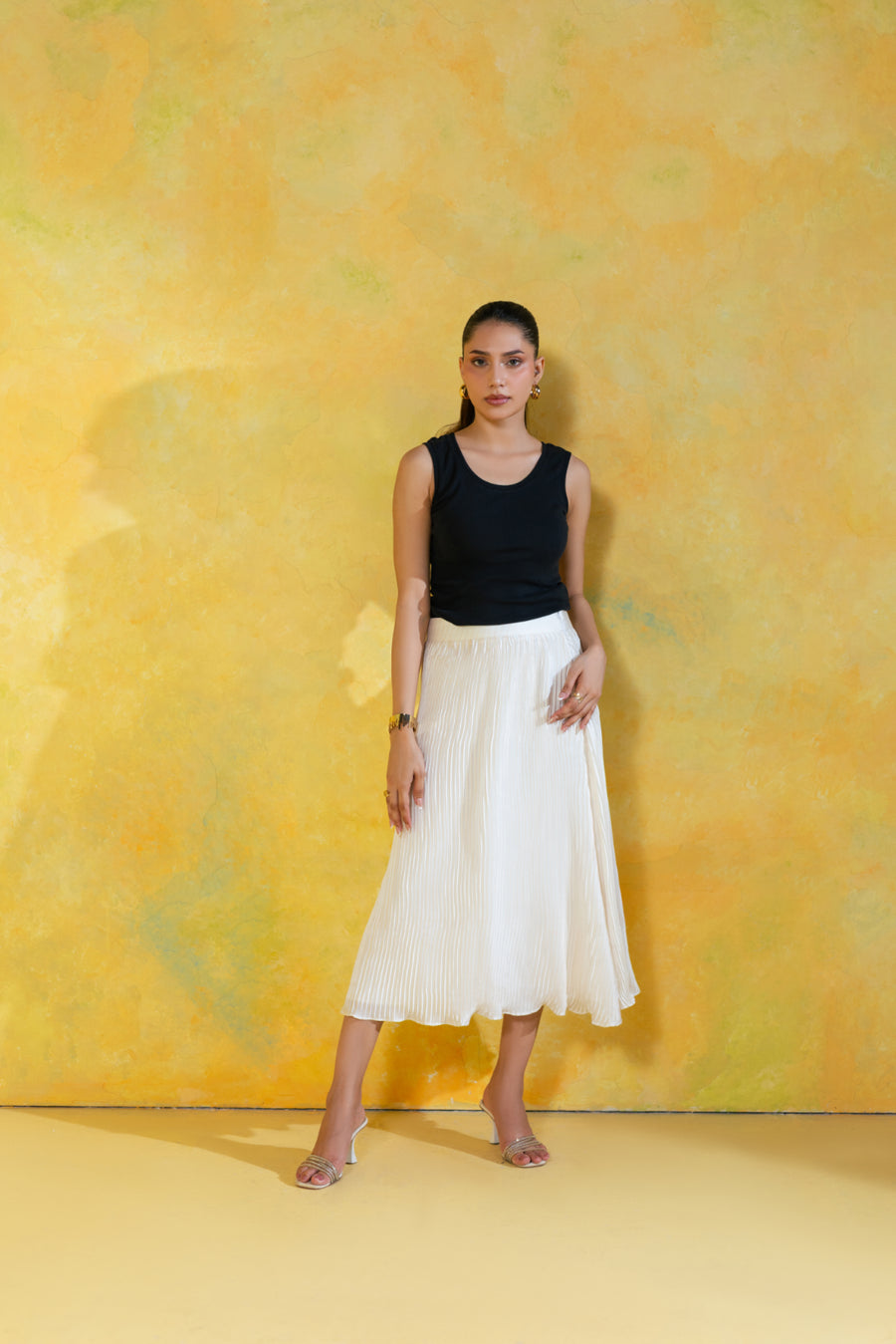 Classic Pleated Midi Skirt
