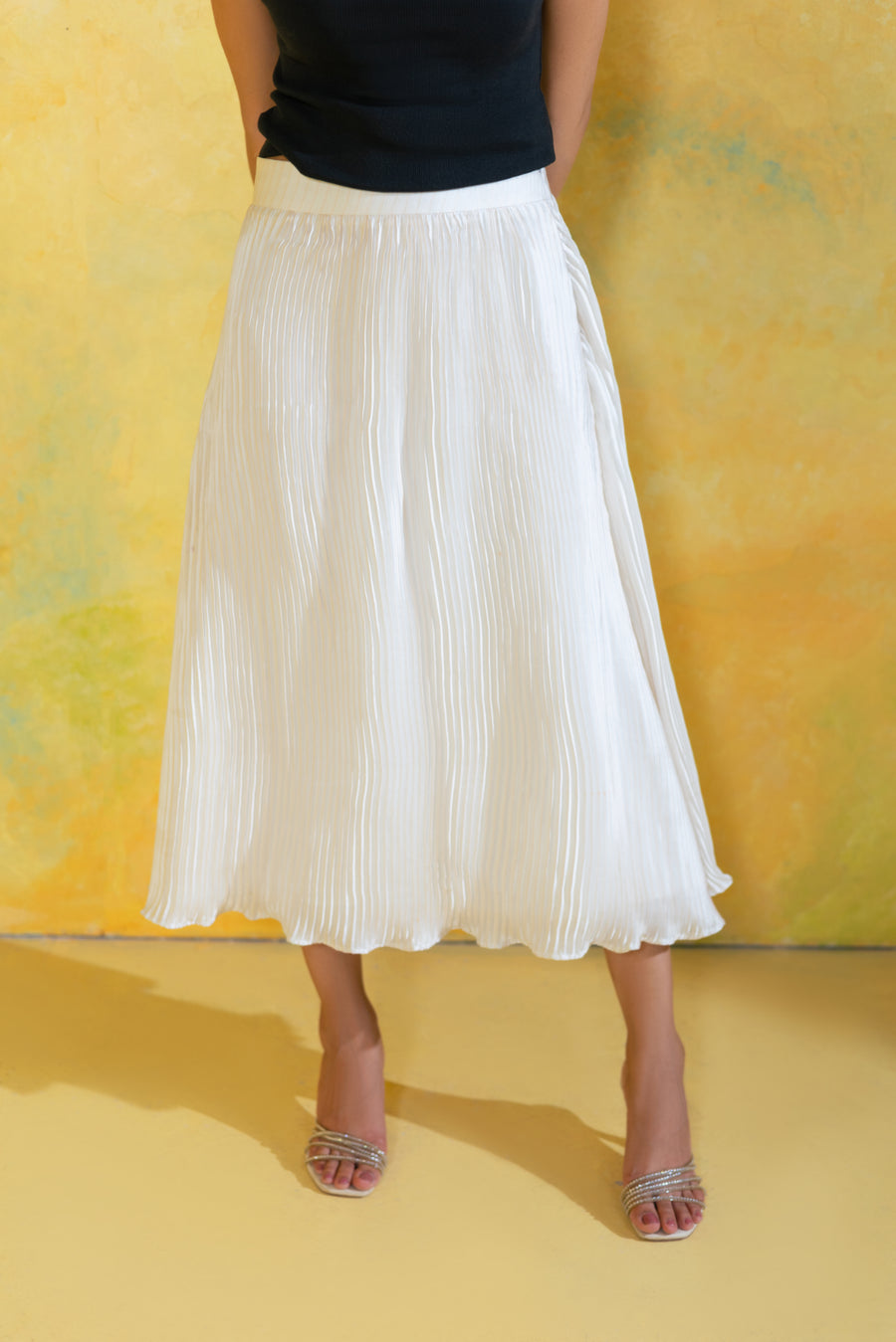 Classic Pleated Midi Skirt