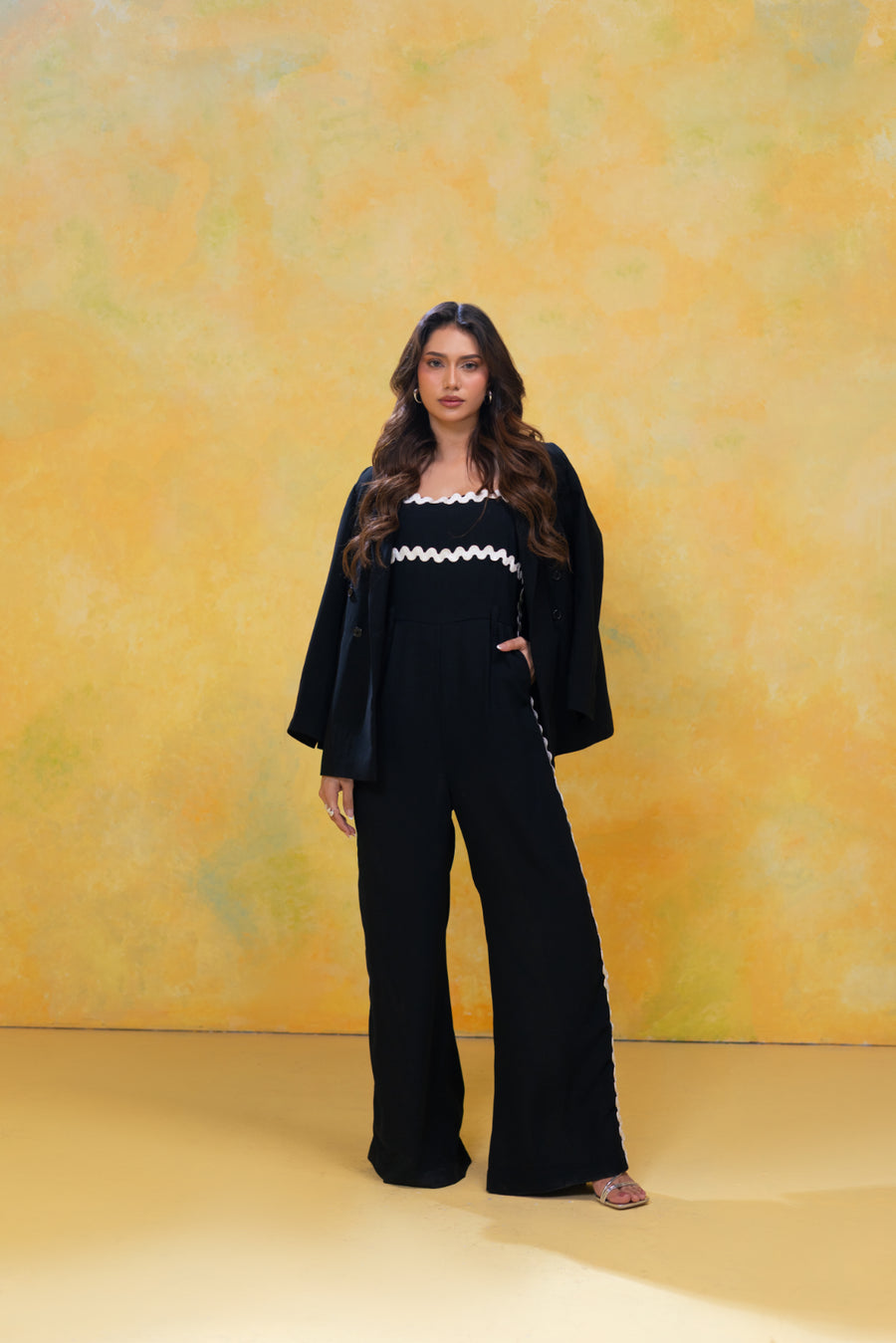 Ric-Rac Strap Wide-Leg Jumpsuit