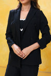 Black Double-Breasted Tailored Blazer