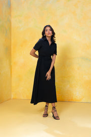 Belted Midi Shirt Dress