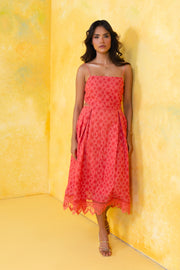 Lace Trim Midi Dress