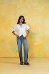 V-Neck Buttoned Top
