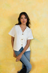 V-Neck Buttoned Top