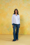 Button Front Flared Jeans