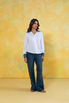Button Front Flared Jeans