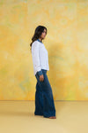 Button Front Flared Jeans
