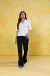 Lace Trim Collar Blouse