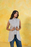 Drape Front Sleeveless Top
