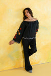 Embroidered Off Shoulder Blouse