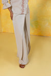 Wrap Panel Wide Leg Trouser