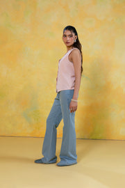 Blush Button Front Top