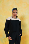 Contrast Trim Cropped Jacket