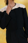 Contrast Trim Cropped Jacket