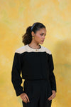 Contrast Trim Cropped Jacket