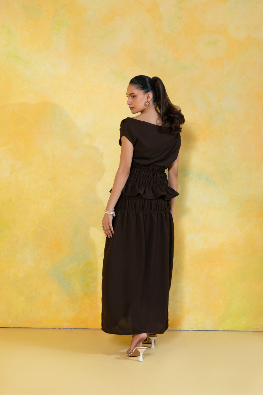 Smocked Waist Off-Shoulder Top
