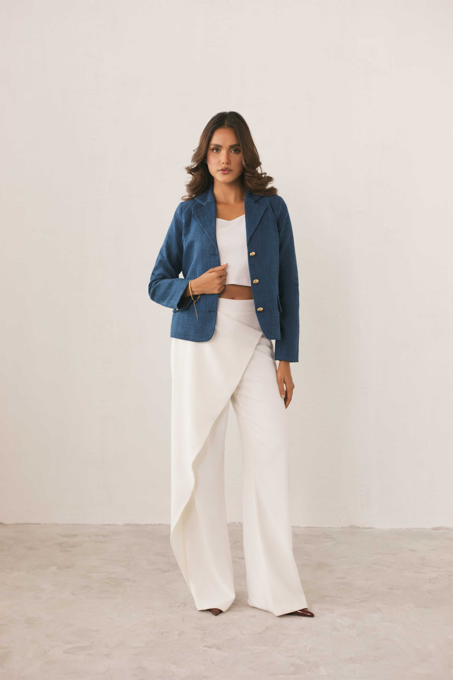 White Wrap Front Pants