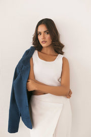 White Wrap Front Pants