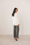 White Denim Blazer
