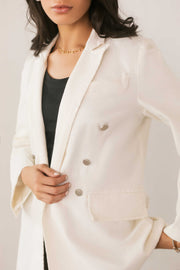 White Denim Blazer