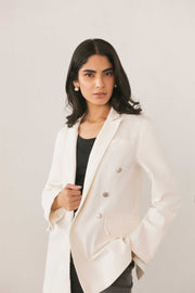 White Denim Blazer