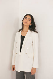 White Denim Blazer