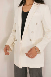 White Denim Blazer