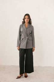 Denim Double Breasted Blazer