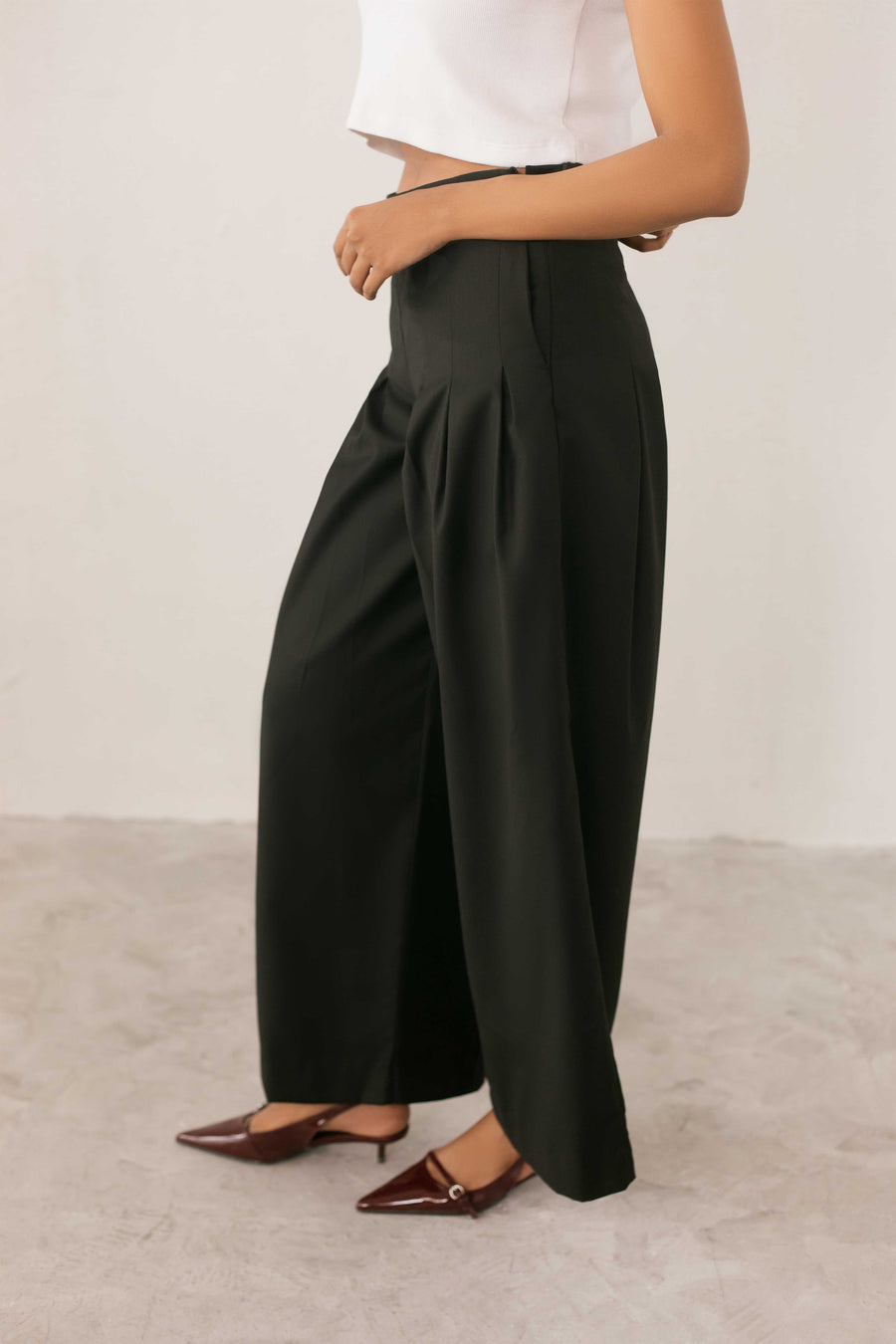 Black Pleated Pants