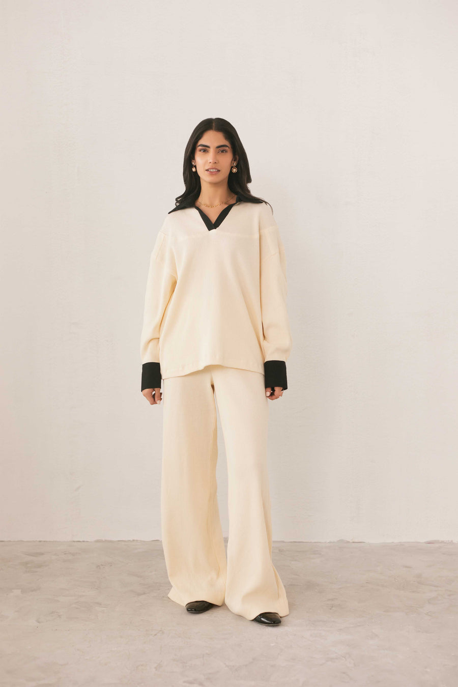 V Neck Long Sleeve Top