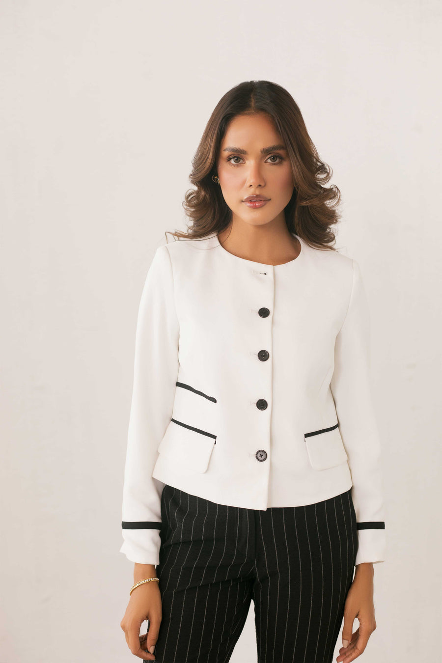 Contrast Edge Blazer