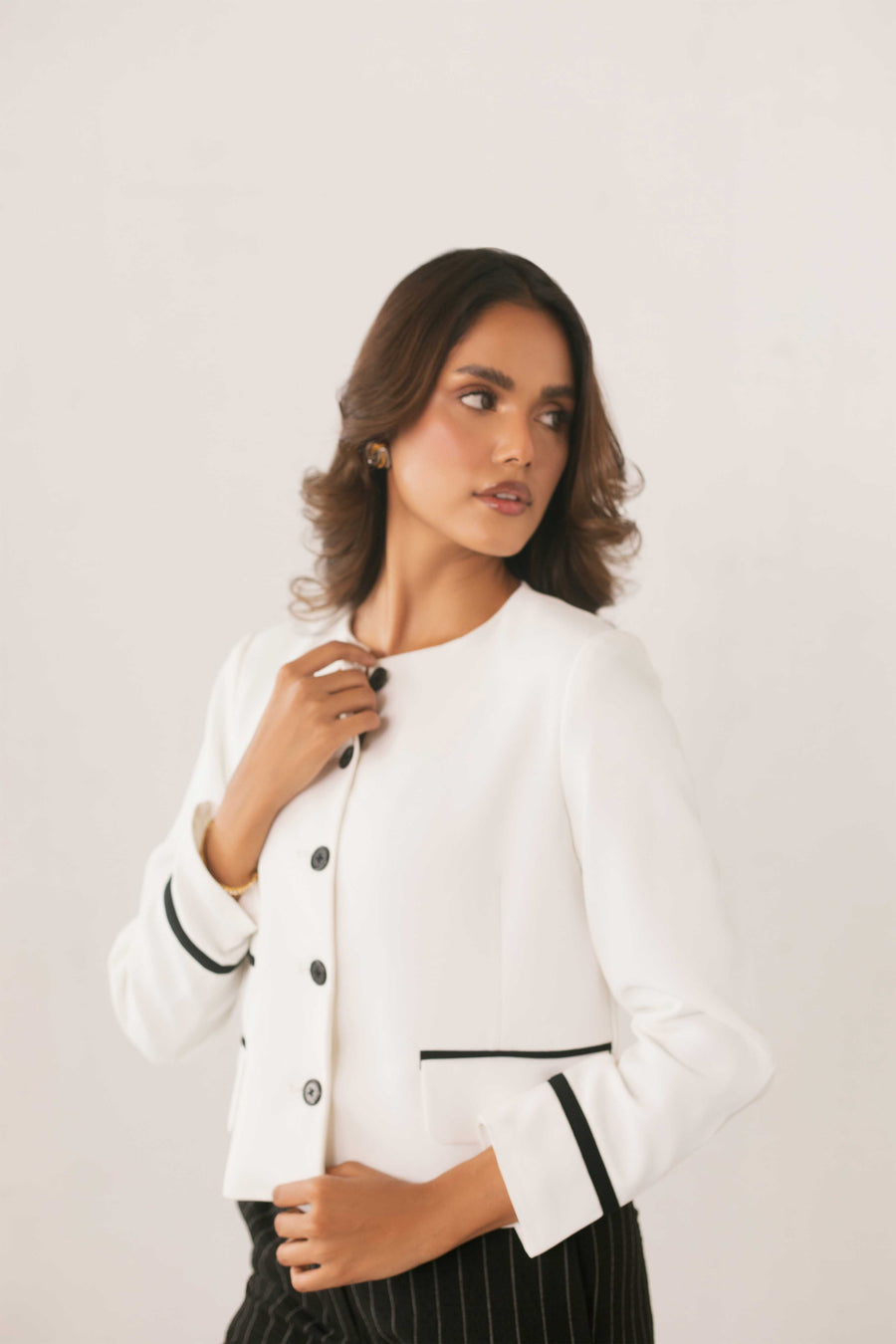 Contrast Edge Blazer