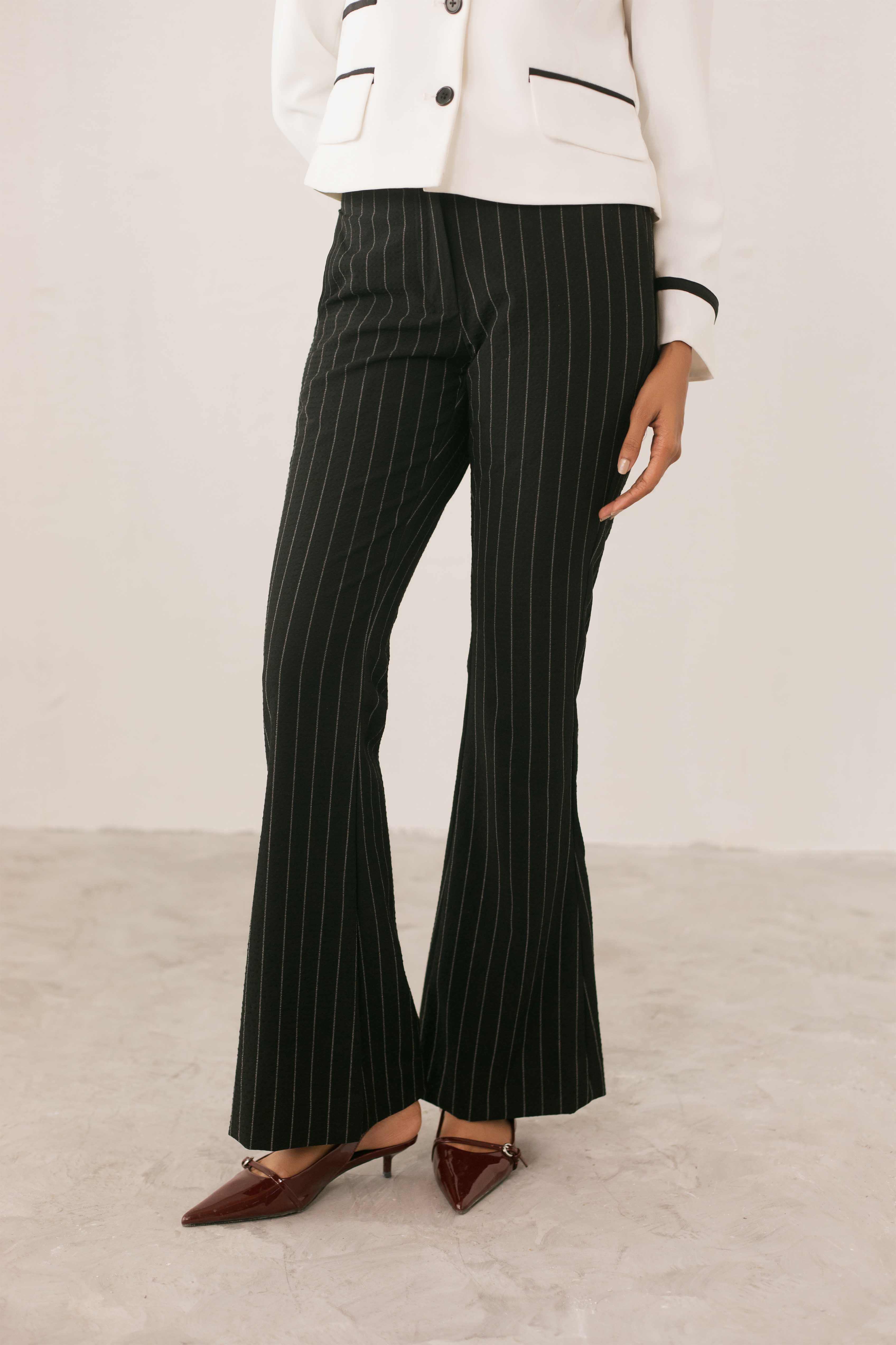 Black Pinstripe Pants