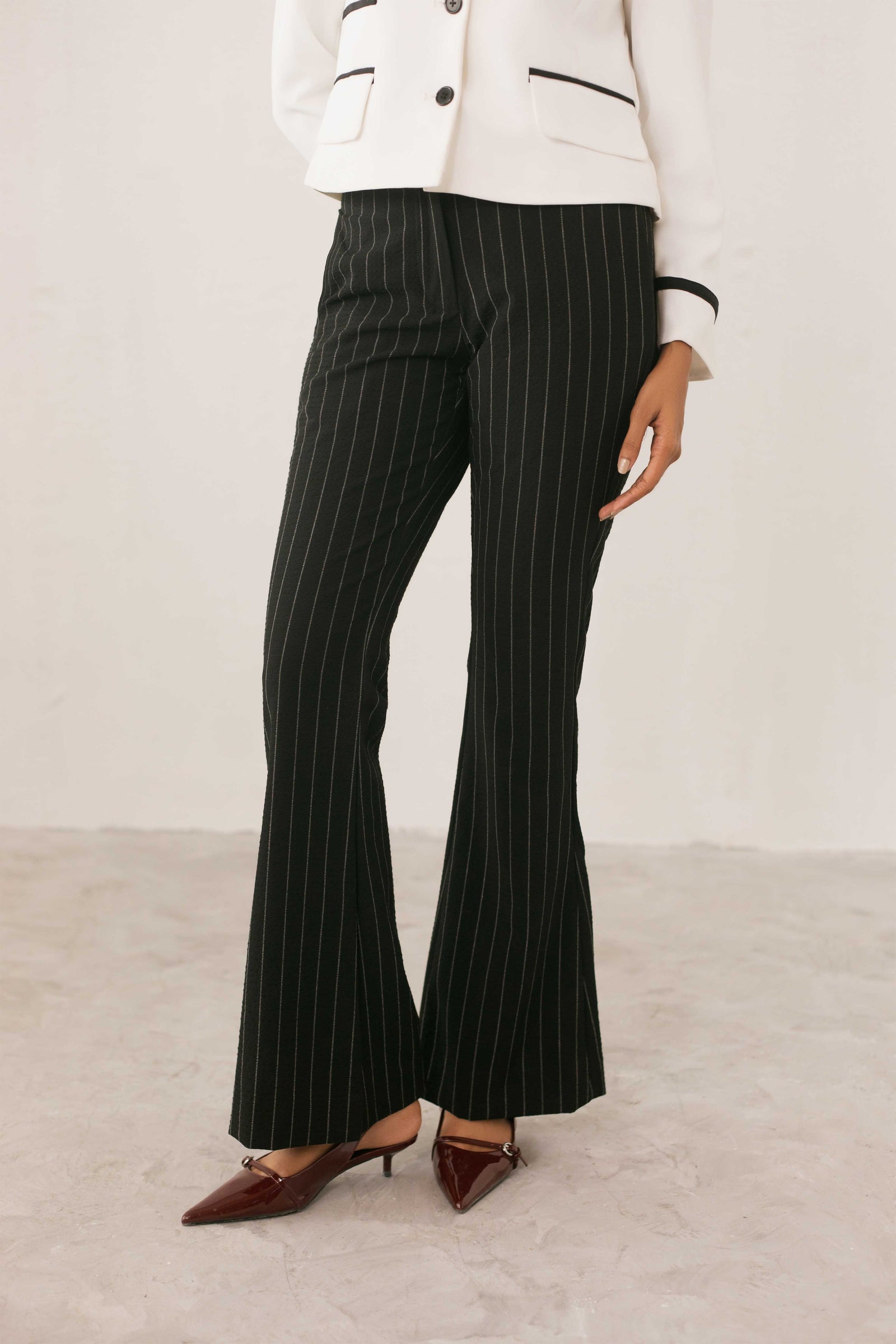 Black Pinstripe Pants
