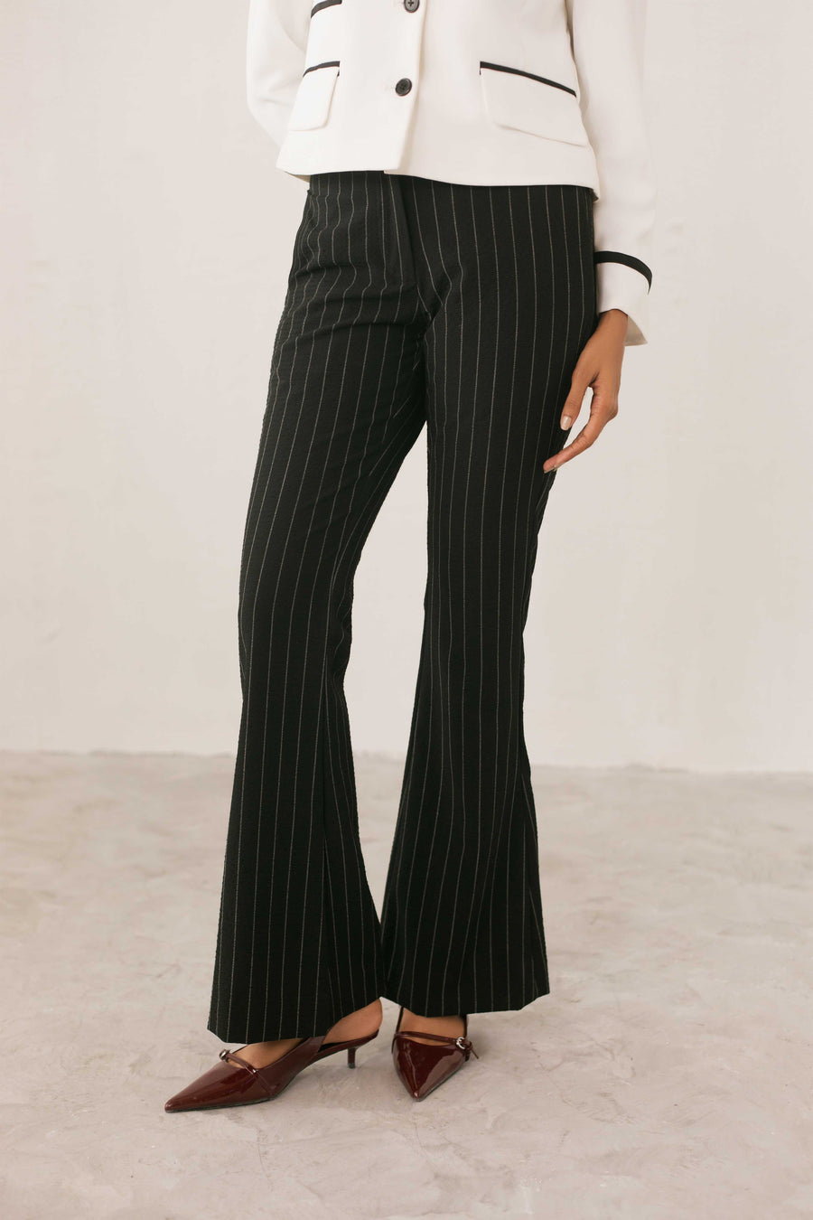 Black Pinstripe Pants