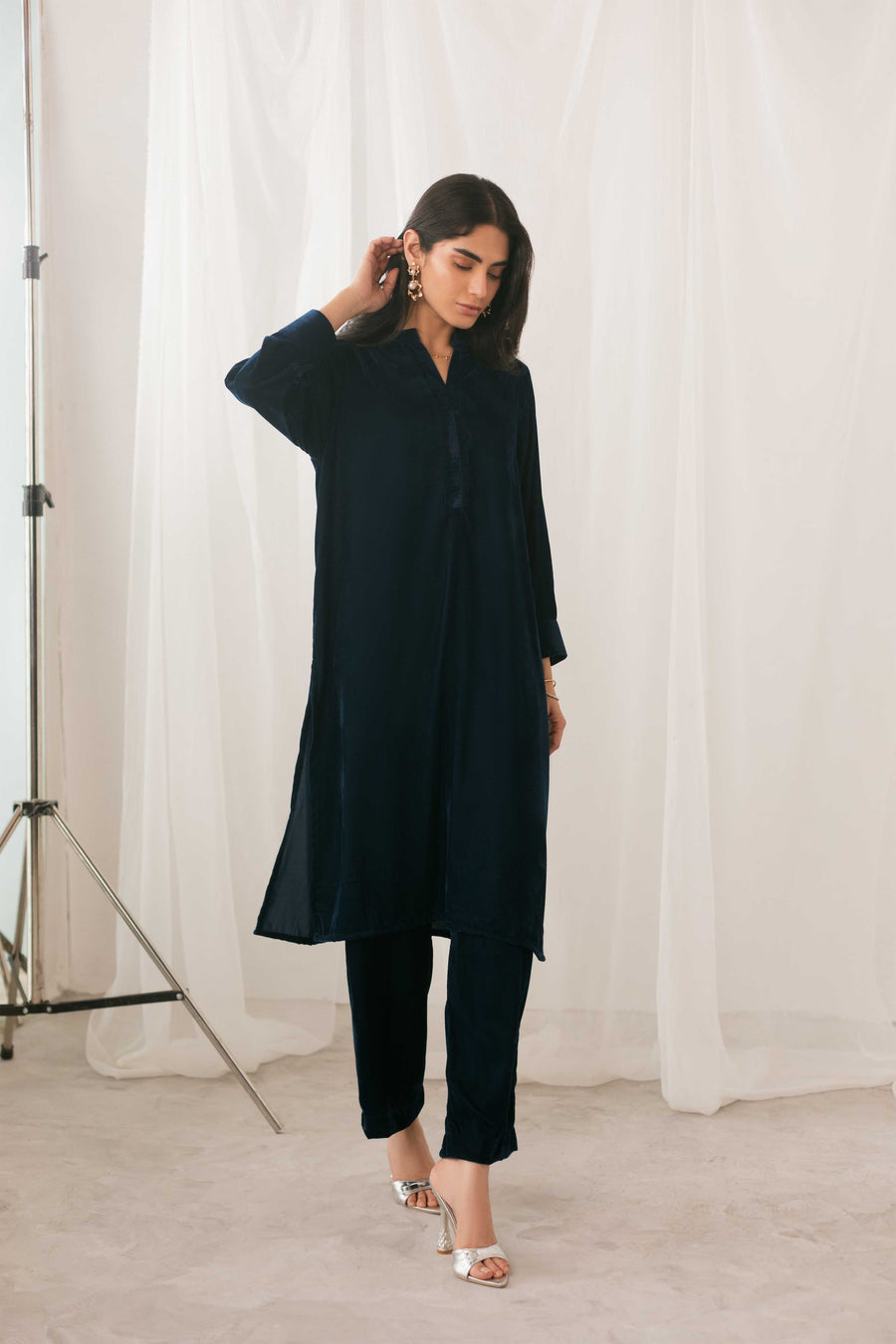 Velvet Navy Blue Set