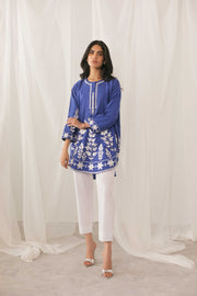 Royal Blue Embroidered Kurti