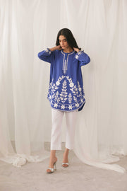 Royal Blue Embroidered Kurti