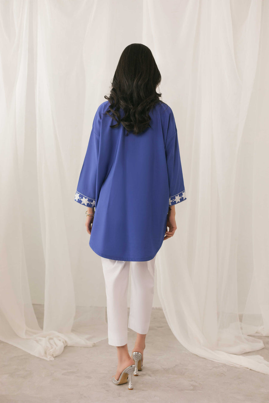 Royal Blue Embroidered Kurti