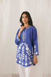 Royal Blue Embroidered Kurti