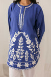 Royal Blue Embroidered Kurti