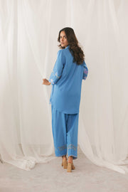 Azure Bloom Embrioidered Set