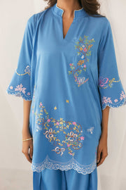 Azure Bloom Embrioidered Set