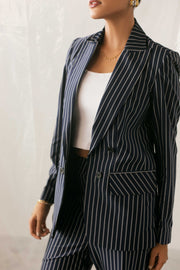 Structured Pinstripe Blazer