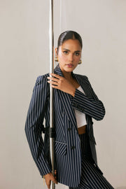 Structured Pinstripe Blazer