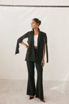 Black Stripe Cape Blazer